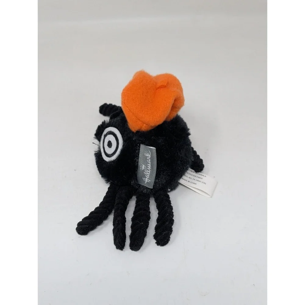 Hallmark Halloween Zip-a-Long Spider Plush Toy Orange French Beret‎  Cute VTG